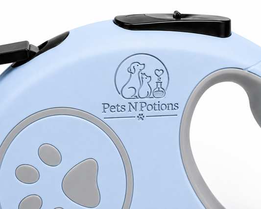 Pets N Potions Retractable Dog Leash with One-Button Brake and Tangle-Free Lead – Blue (1)