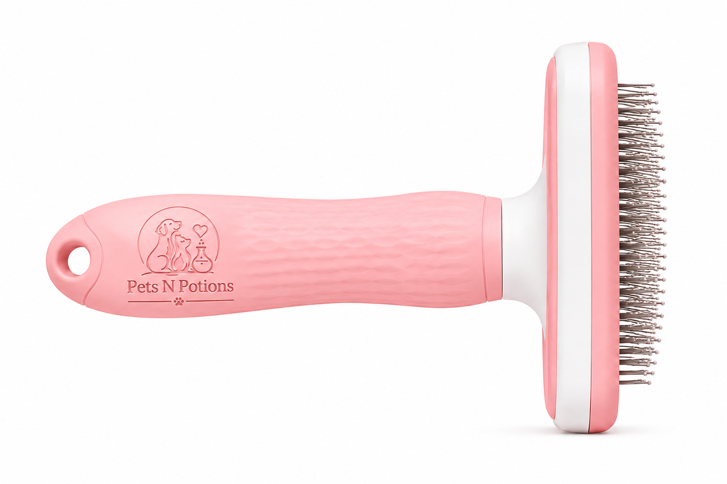 Pets N Potions Self-Cleaning Slicker Grooming Brush for Dogs and Cats – Pink (3)