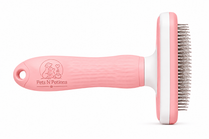 Pets N Potions Self-Cleaning Slicker Grooming Brush for Dogs and Cats – Pink (3)