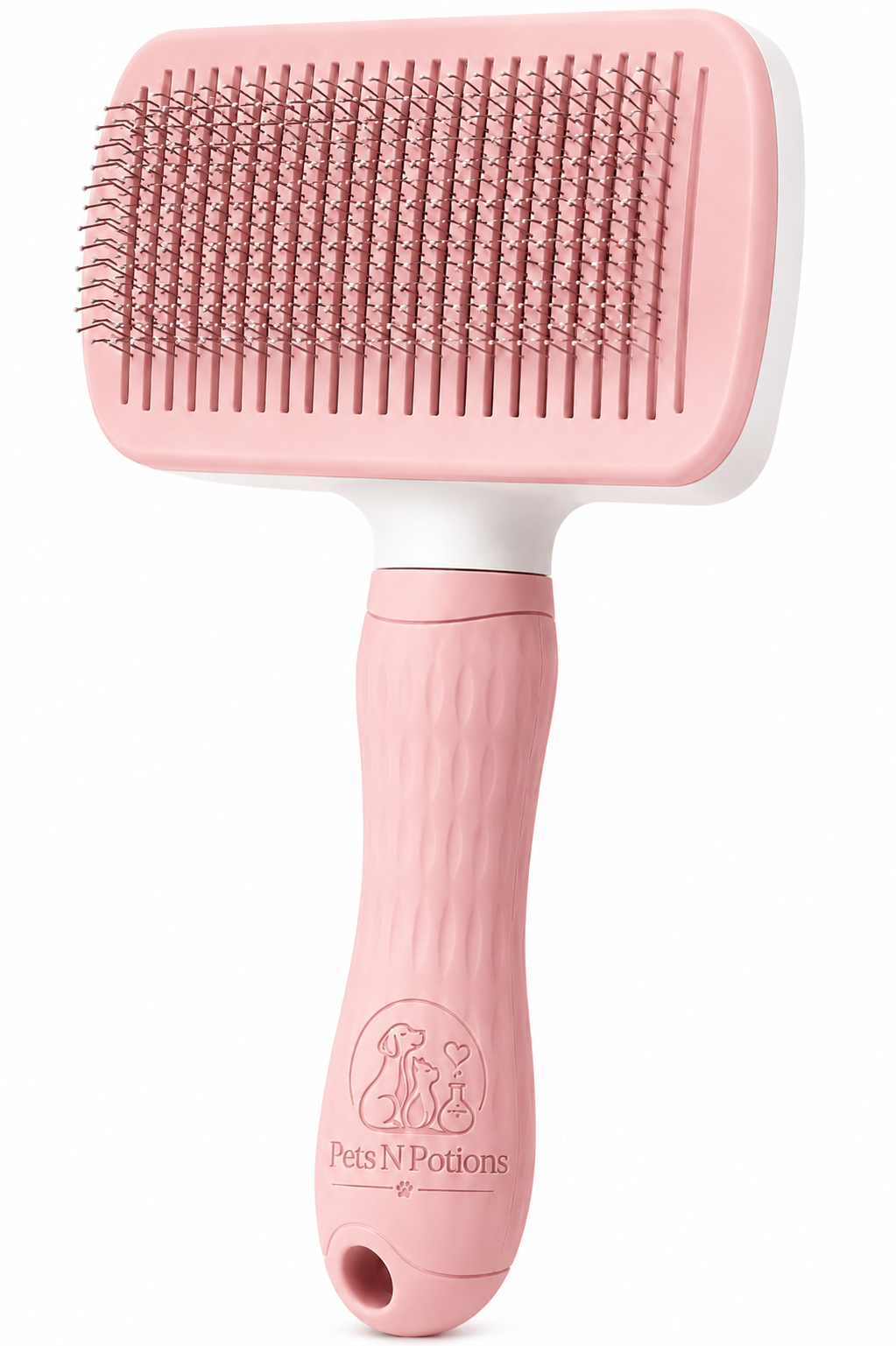 Pets N Potions Self-Cleaning Slicker Grooming Brush for Dogs and Cats – Pink (5)