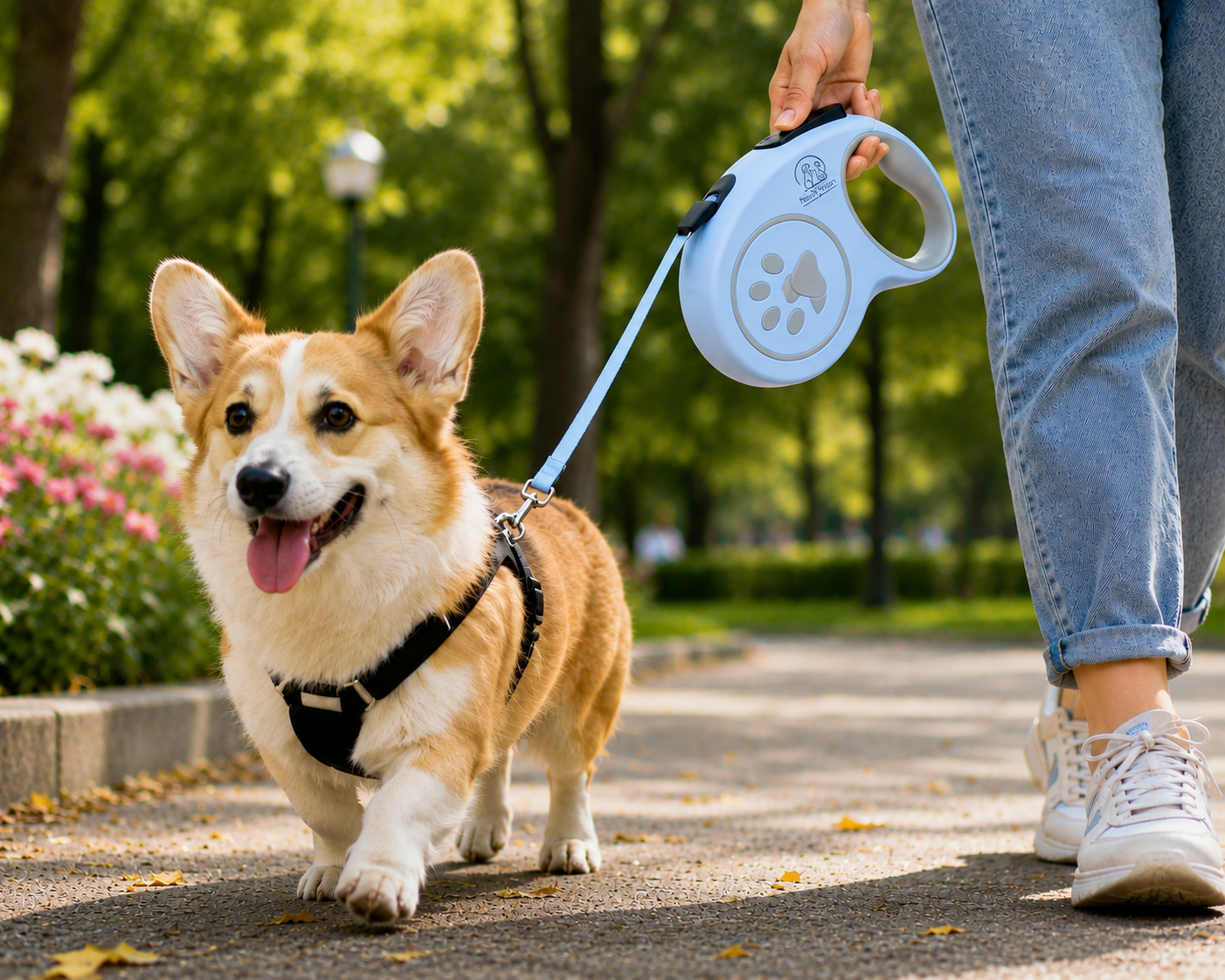 Pets N Potions Retractable Dog Leash with One-Button Brake and Tangle-Free Lead – Blue (3)