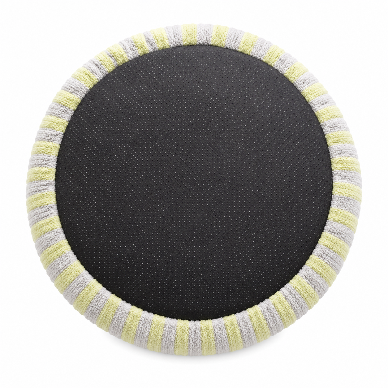 Pets N Potions Round Plush Calming Dog Bed – Soft Washable Pet Bed – Yellow and Grey (1)