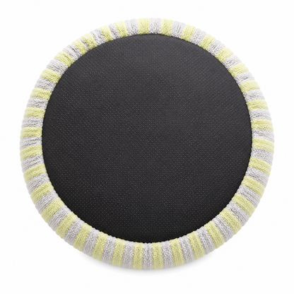 Pets N Potions Round Plush Calming Dog Bed – Soft Washable Pet Bed – Yellow and Grey (1)