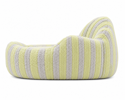 Pets N Potions Round Plush Calming Dog Bed – Soft Washable Pet Bed – Yellow and Grey (5)