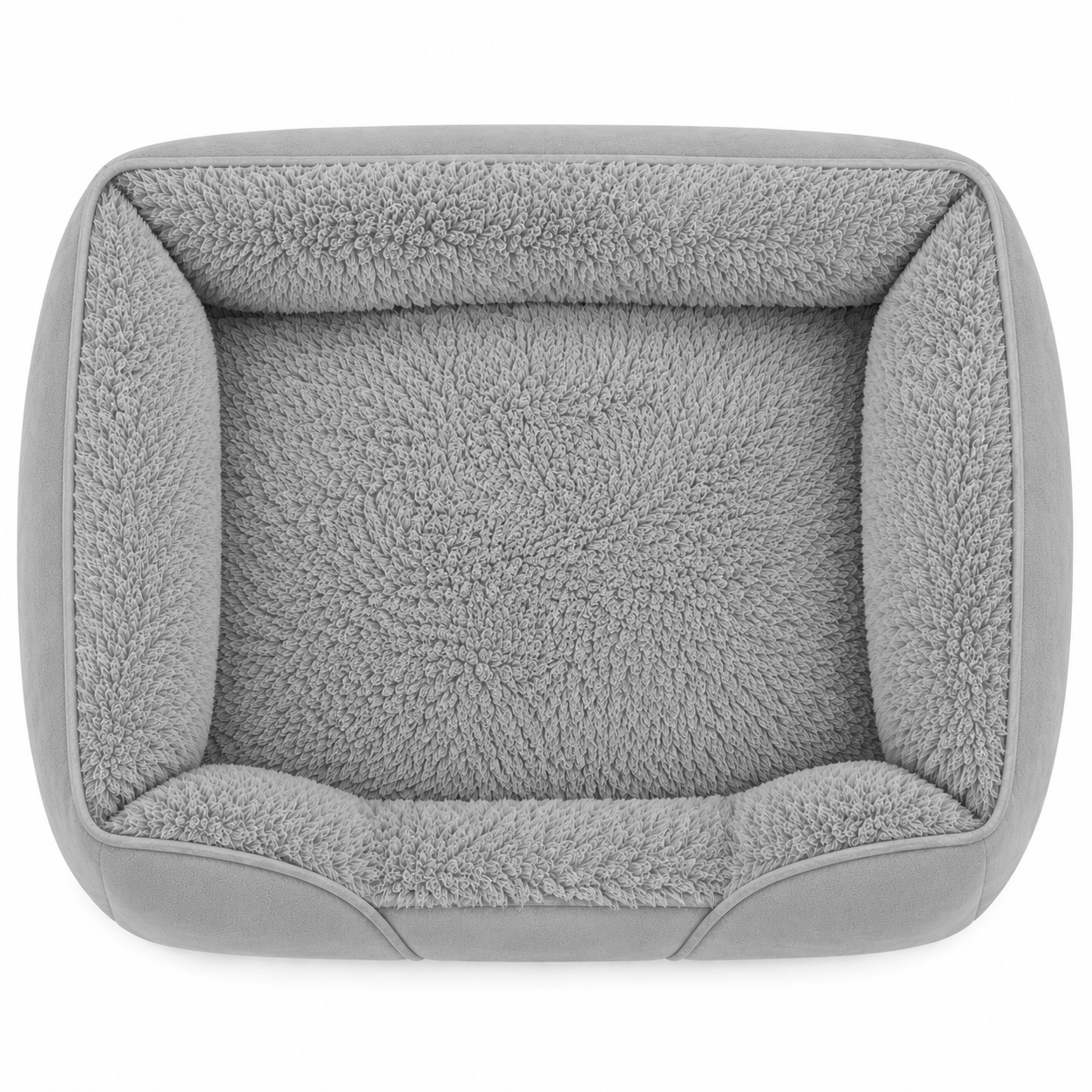 Pets N Potions Luxury Plush Dog Bed – Soft Washable Calming Dog Sofa Bed – Grey (4)