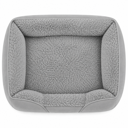 Pets N Potions Luxury Plush Dog Bed – Soft Washable Calming Dog Sofa Bed – Grey (4)