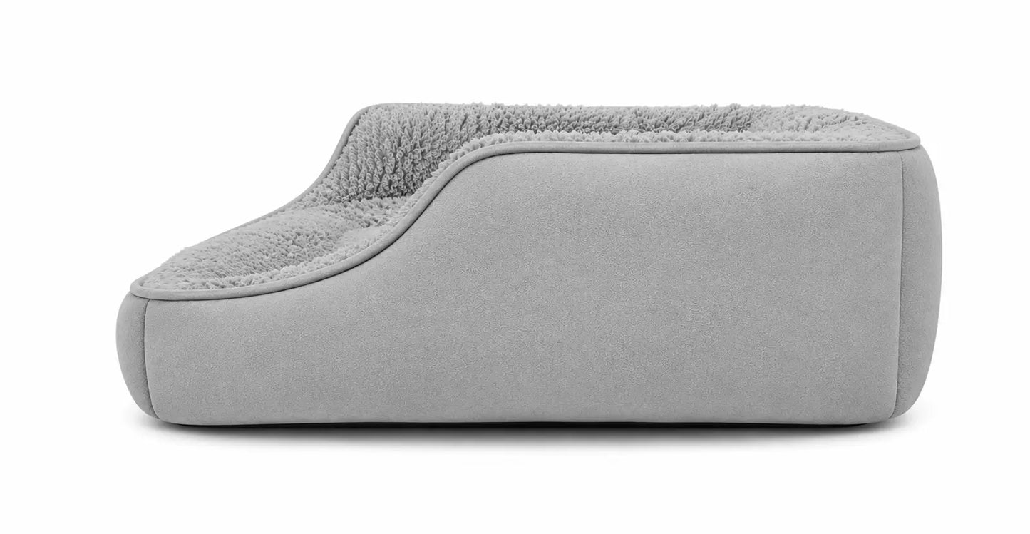Pets N Potions Luxury Plush Dog Bed – Soft Washable Calming Dog Sofa Bed – Grey (5)