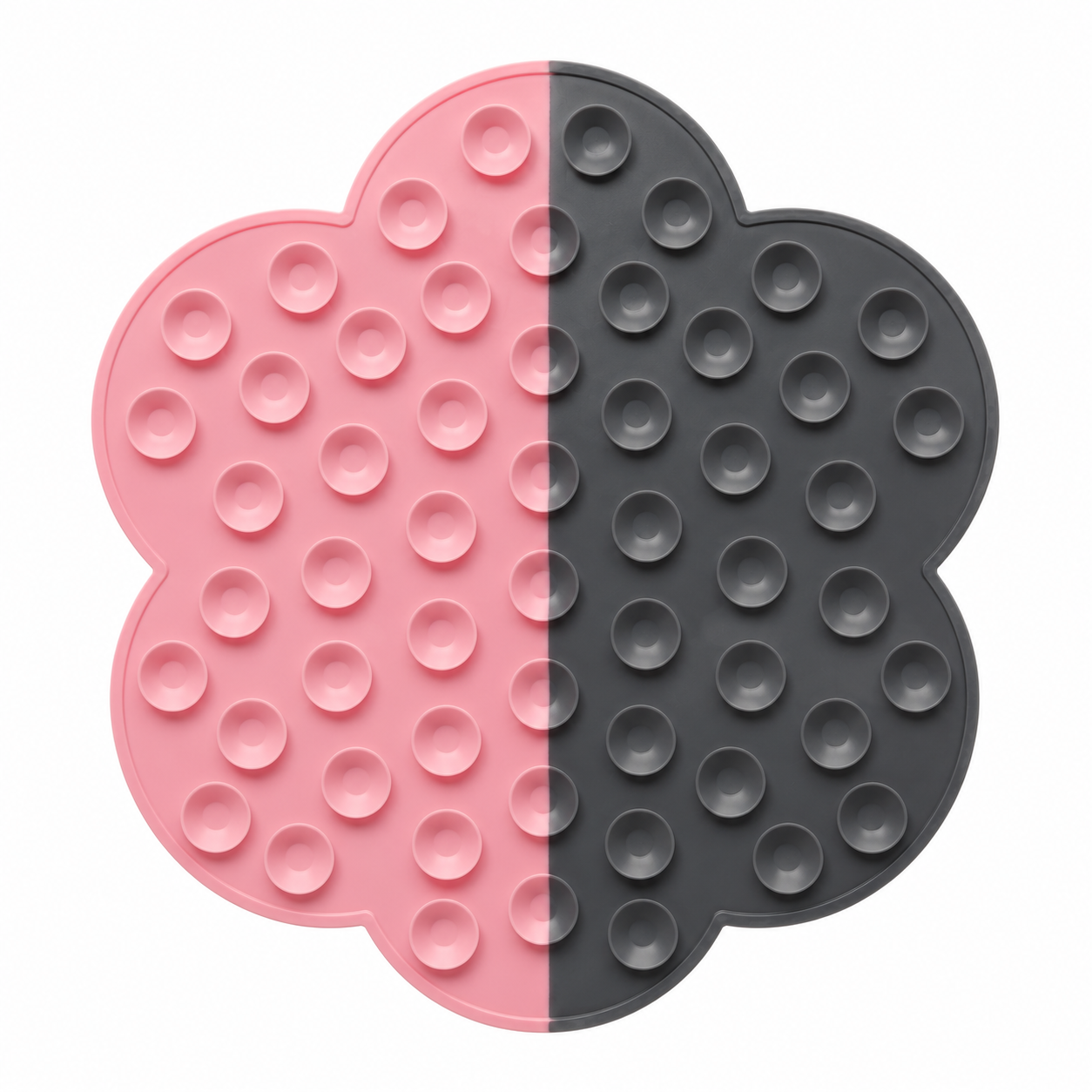 Pets N Potions Silicone Slow Feeder Lick Mat for Dogs – Non-Slip Interactive Treat Mat – Pink and Grey (1)