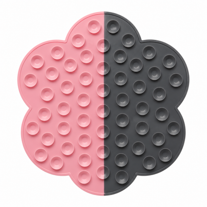 Pets N Potions Silicone Slow Feeder Lick Mat for Dogs – Non-Slip Interactive Treat Mat – Pink and Grey (1)