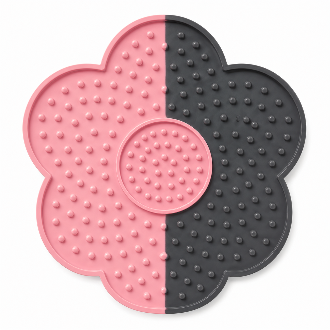 Pets N Potions Silicone Slow Feeder Lick Mat for Dogs – Non-Slip Interactive Treat Mat – Pink and Grey (2)