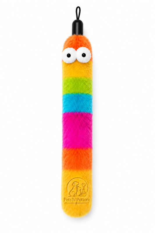 Pets N Potions Rainbow Plush Cat Kicker Toy – Interactive Catnip Chew and Kick Toy – Multicolour (2)