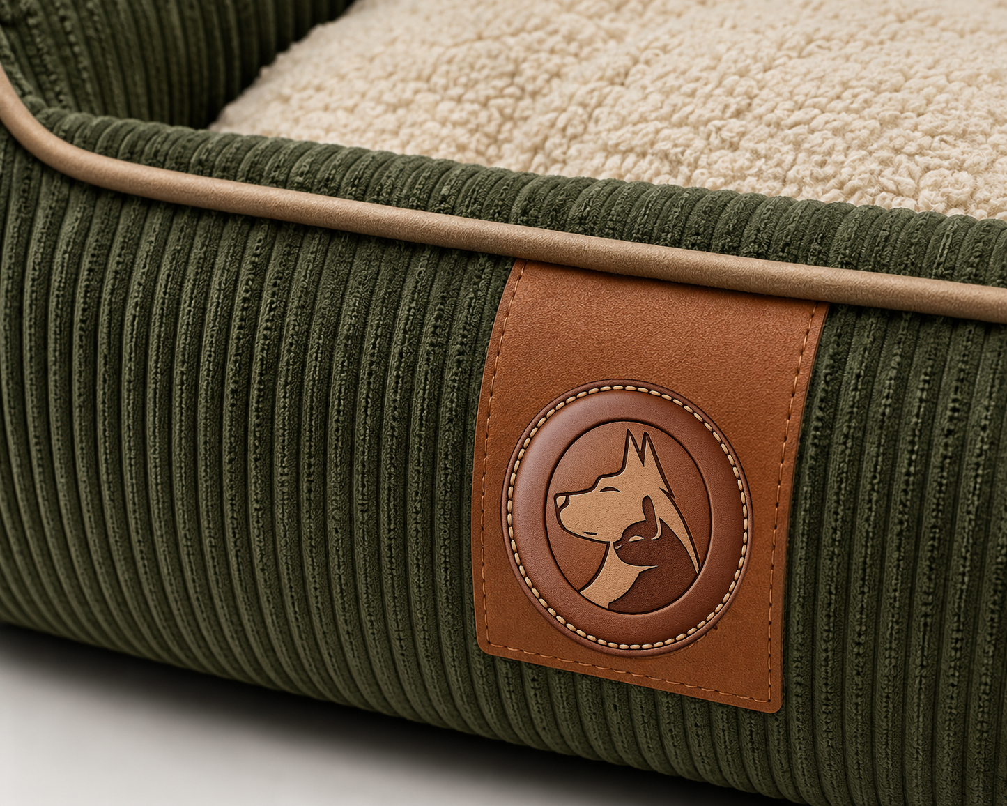 Corduroy Orthopedic Pet Sofa Bed with Plush Bolsters