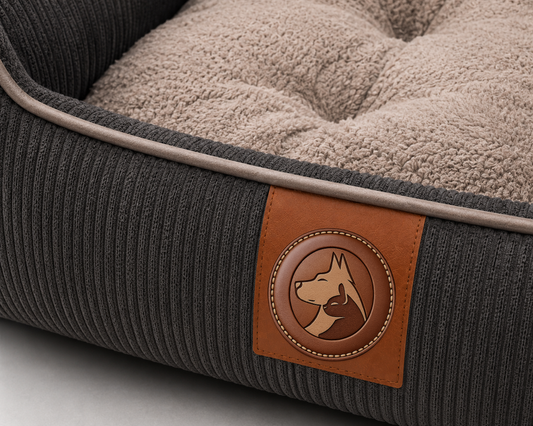 Corduroy Orthopedic Pet Sofa Bed – Plush Raised Sides