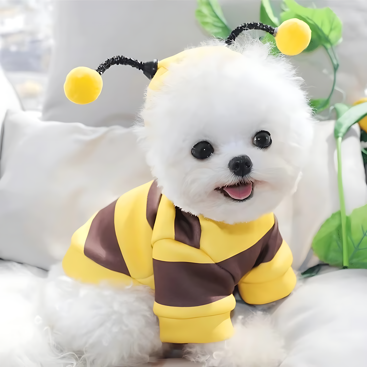 Cute Bee Pet Hoodie – Warm Winter Costume for Dogs & Cats