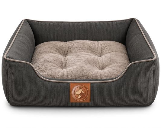 Corduroy Orthopedic Pet Sofa Bed – Plush Raised Sides
