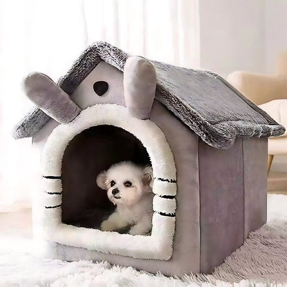 Indoor Pet House Bed – Washable Cozy Bed for Cats & Small Dogs