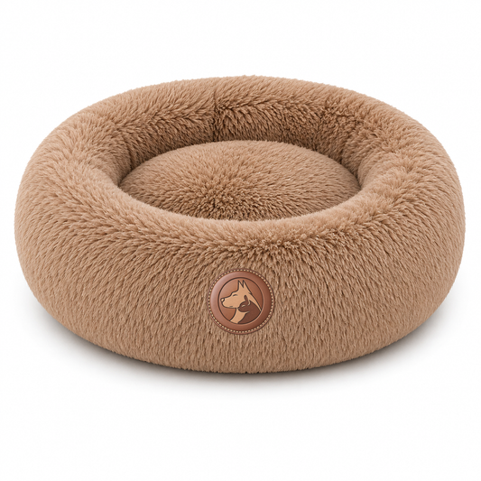 Calming Donut Plush Pet Bed – Soft Round Nest for Pets
